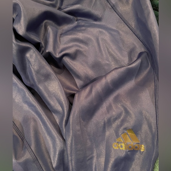 ADIDAS X ZOE SALDANA AEROREADY SHINE TIGHTS Plus Size 4X Victory Blue - Picture 6 of 7